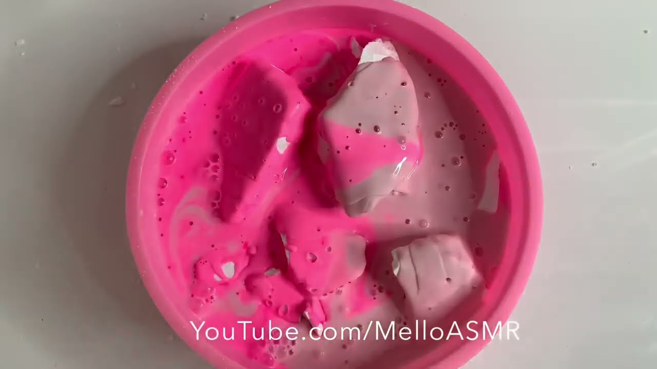 Pink Paradise MelloMudPie! | ASMR | Cornstarch Paste & Gymchalk | Relaxing Sounds | Anxiety Relief