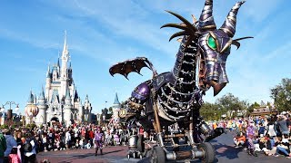 Disney Festival of Fantasy FULL Parade 2019 w/Maleficent Dragon Breathing Fire, Magic Kingdom