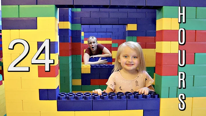 24 Hours in a LEGO FORT MANSION!
