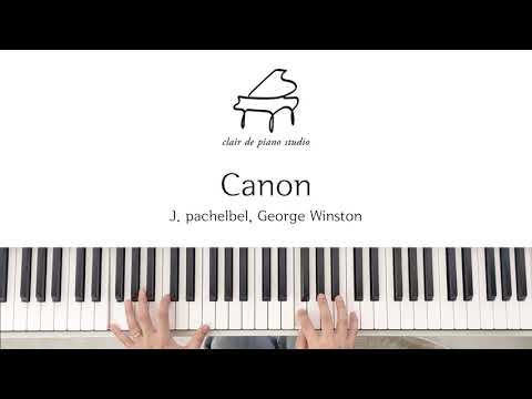 캐논 변주곡 (쉬운 악보, 손가락 번호) - J. Pachelbel (파헬벨)