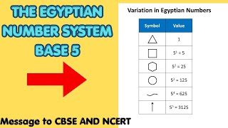The Egyptian Number System Base 5 and A message to Ncert Cbse And Indian Government