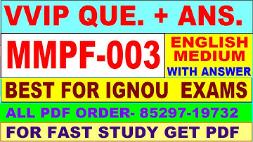 MMPF 003 important questions with answer | mmpf 003 Previous Year Question Paper