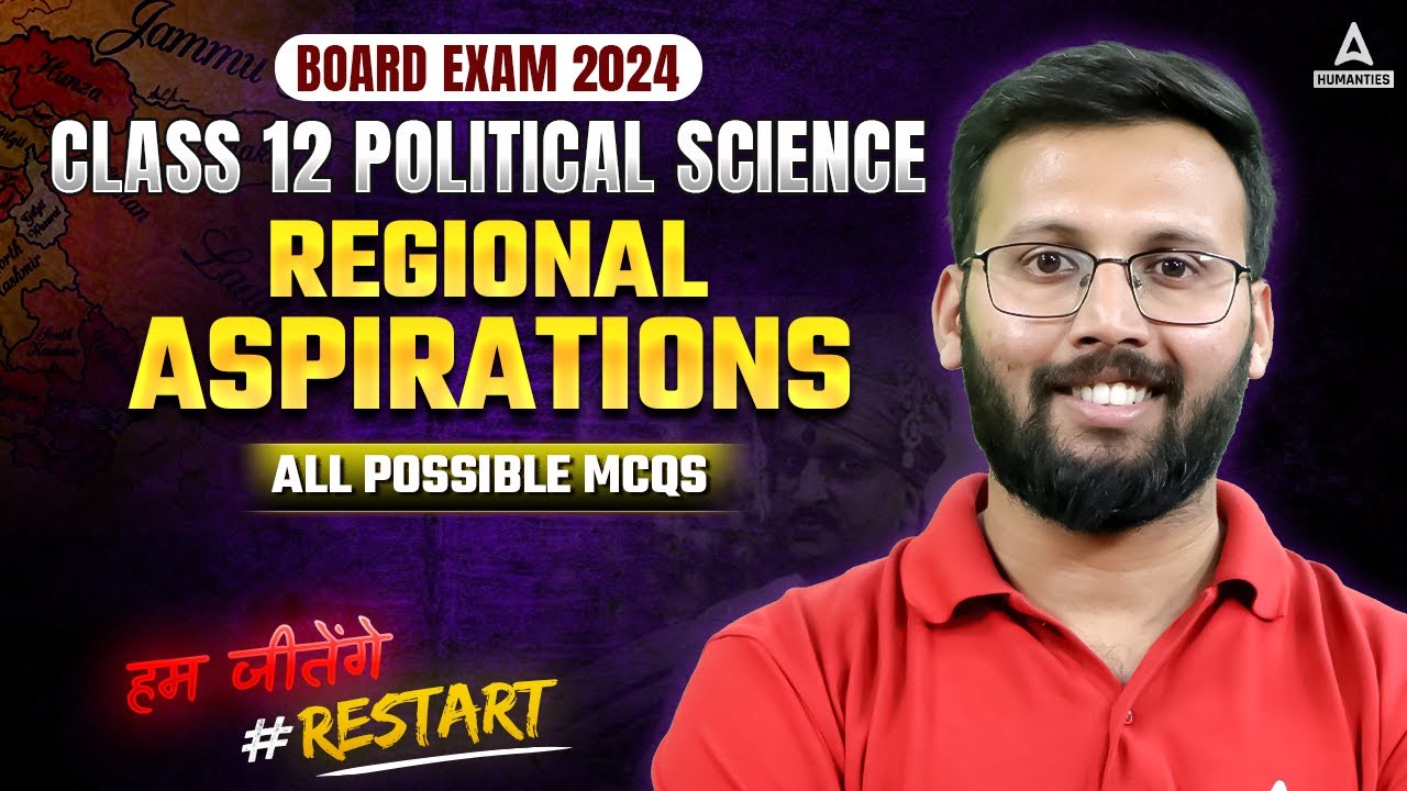 Regional Aspirations | One Shot | Class 12 Political Science MCQ | Board 2024 | By Moin sir