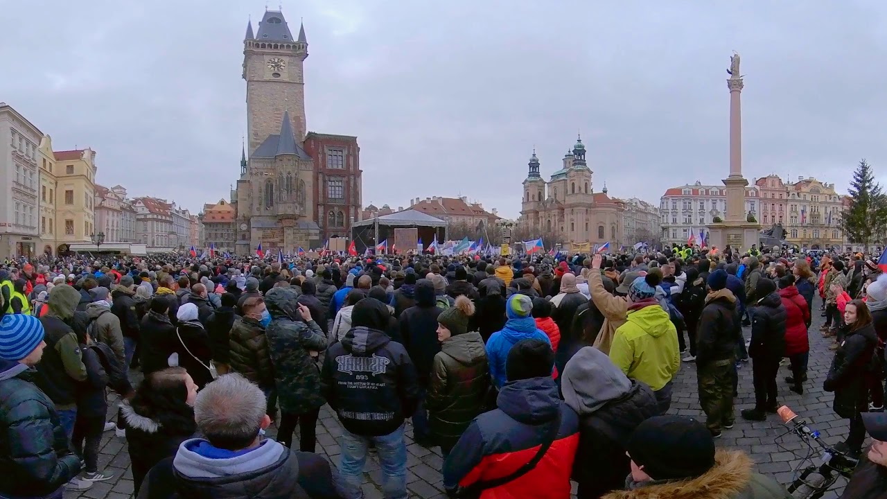 Prague protests against restrictions 10.1.2021