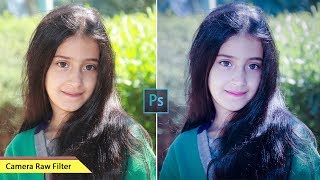 Classic Film Look And Retouch Effect Using Camera Raw Filter ( Girl 👩) Photoshop CC Tutorial. screenshot 5