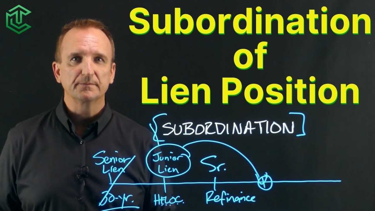 Subordination Of Lien Position YouTube