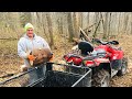 How to load & haul ash firewood blocks out of the woods using Can-Am quad & Polar trailer