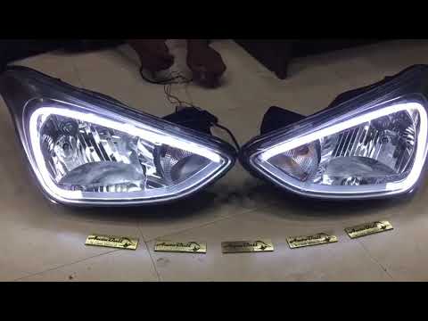 Hyundai i10 Grand headlight Day time Running Led - YouTube