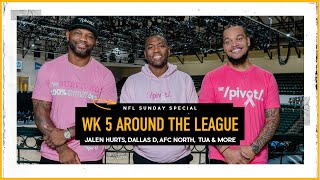 It's NFL WK 5: Talking Tua, Brady, Dallas' D, AFC North, Jalen Hurts & Game Picks | Pivot Podcast