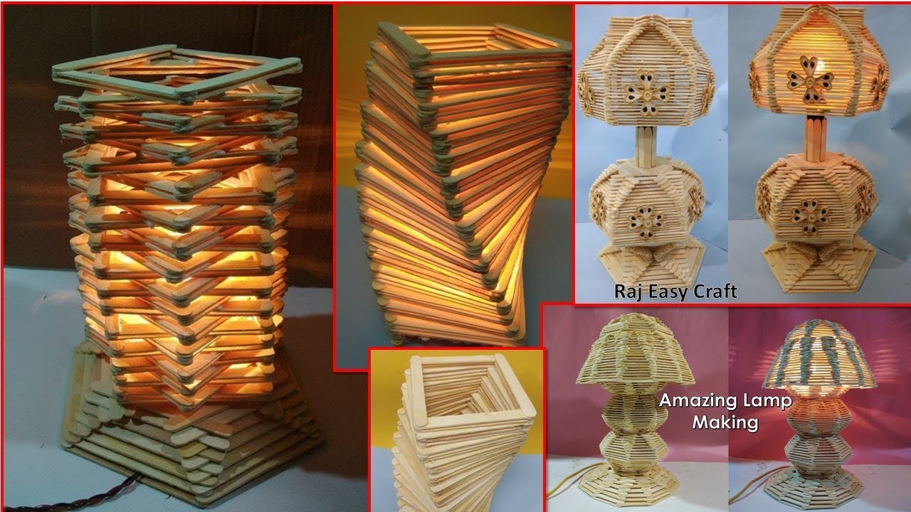 5 Best Room decor lamp making idea with ice cream stick || raj easy ...