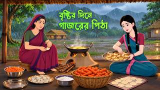বৃষ্টির দিনে গাজরের পিঠা | গরিবের সংসারের মিষ্টি গল্প | Bengali Animated Family Story