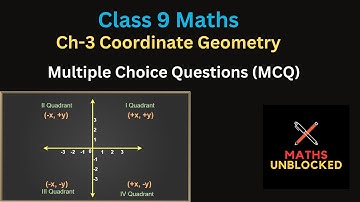 Class 9 Maths  chapter 3 Coordinate Geometry Multiple Choice Questions MCQ