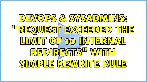 DevOps & SysAdmins: "Request exceeded the limit of 10 internal redirects" with simple rewrite rule