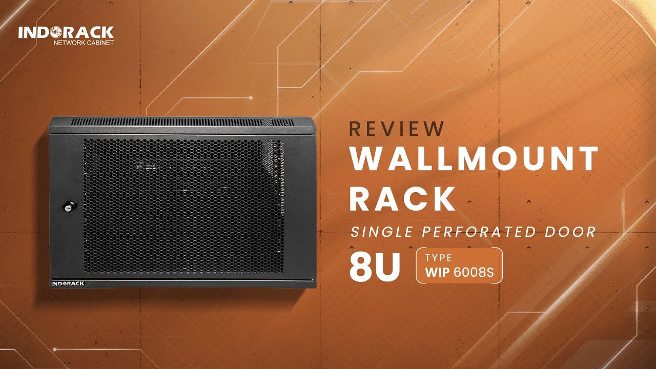 19" WALLMOUNT RACK 8U - DEPTH 600MM - SINGLE PERFORATED DOOR - REVIEW WIP6008S