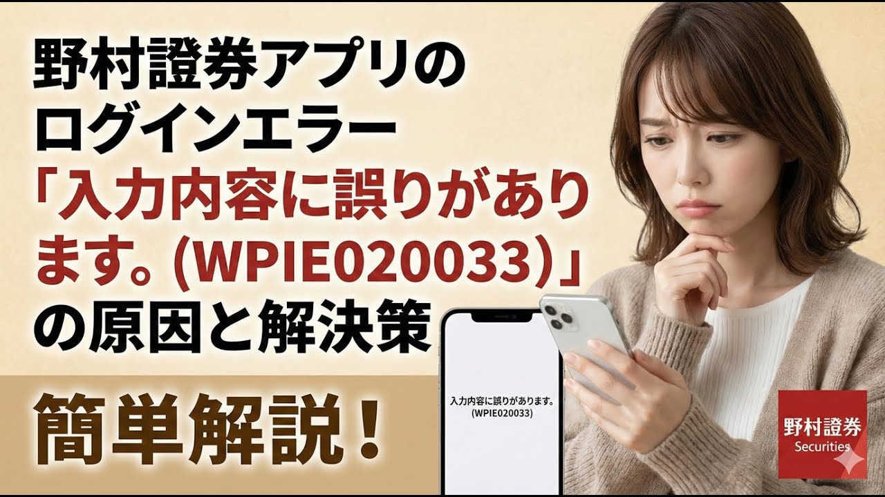 野村 證券 ログイン できない