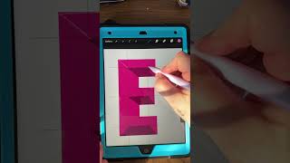How to make a block letter using procreate #procreatebrushes ￼