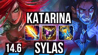 KATARINA vs SYLAS (MID) | Penta, 22/2/5, Legendary, 6 solo kills, 300+ games | KR Master | 14.6