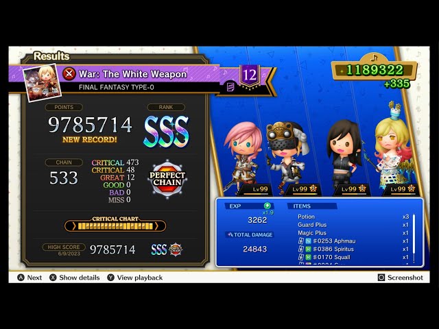 Theatrhythm Final Bar Line - War: The White Weapon Supreme Perfect Chain! class=