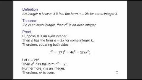 Anatomy of a proof: if n is even, then n squared is even
