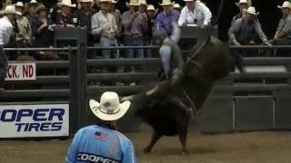 WRECK: Crossfire bucks off Zac Peterson, 46 bull score