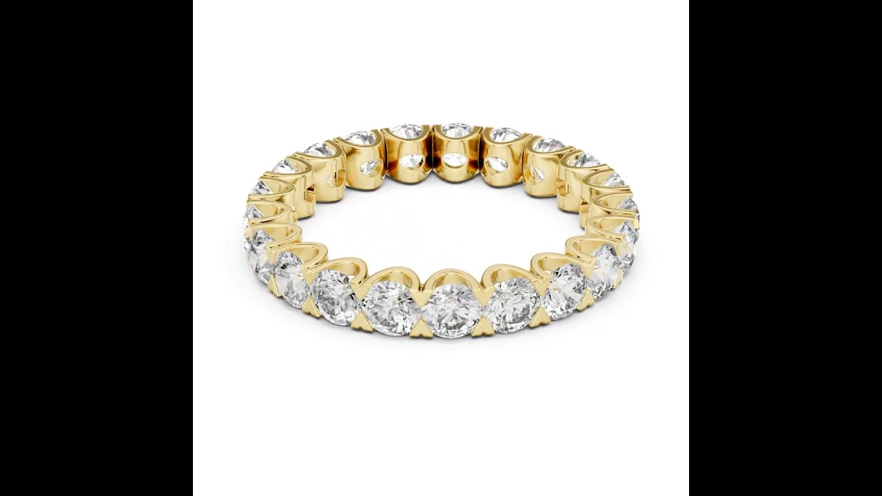 Round Diamond U Prong Eternity Band
