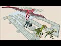 Small dinosaur survival race. Don't get caught in the Wyvern! | Animal Revolt Battle Simulator