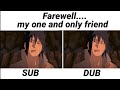Farewell my one and only friend | Sasuke voice Dub vs Sub
