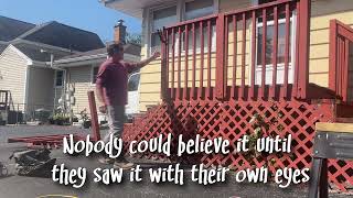 A-Affordable Decks of Lombard IL owner Frank Lamphere's scientific deck demolition with bare hands