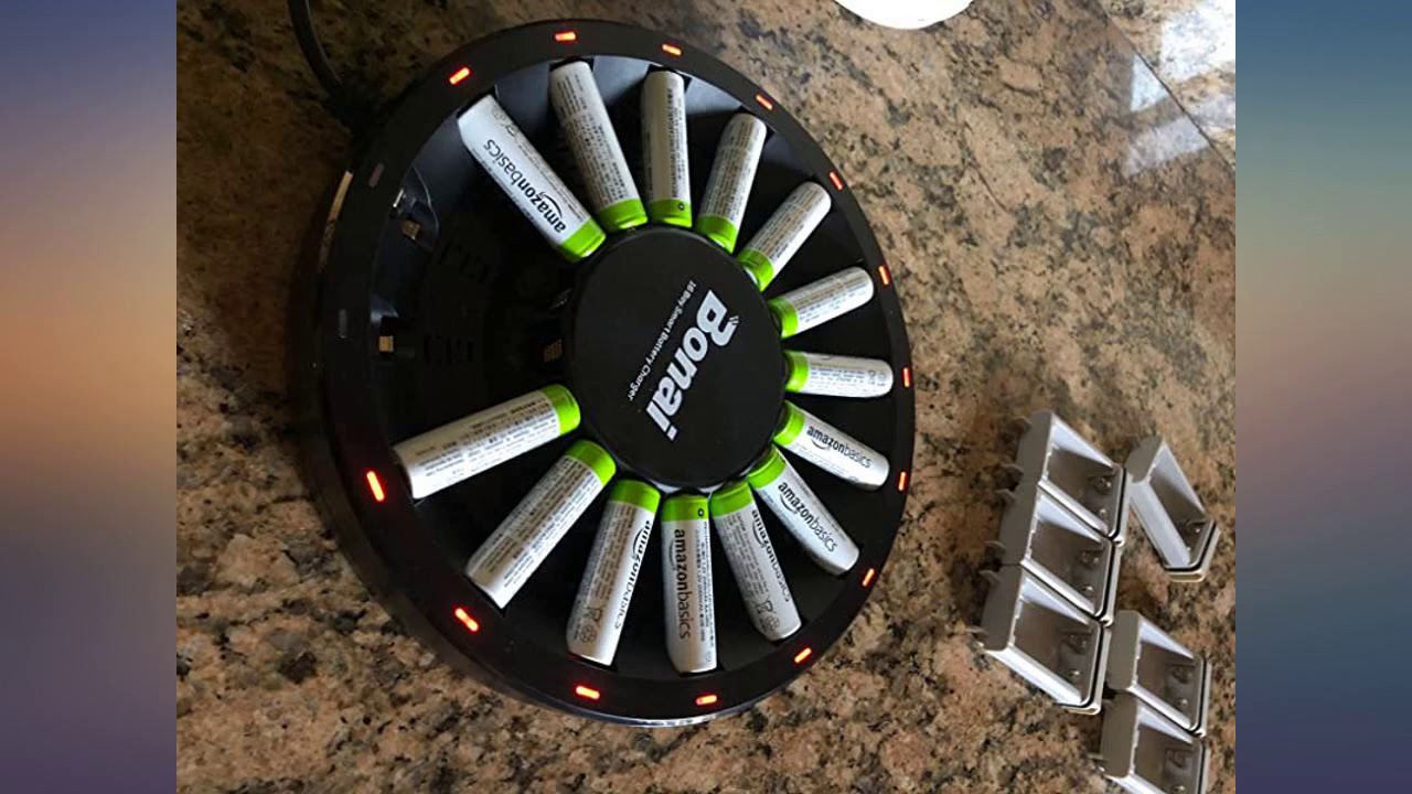 BONAI 16 Bay Rechargeable Battery Charger AA AAA Rechargeable Round