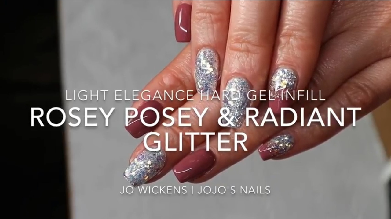 blomst grænseflade klinke TUTORIAL | Rosey Posey & Radiant Glitter Gel Infills | Light Elegance | Jo  Wickens - Jojo's Nails - YouTube