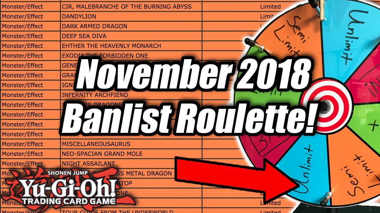 Yu-Gi-Oh! November 2018 Banlist Roulette!