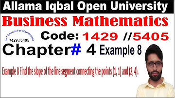 Aiou business mathematics 1429 chapter 4 linear Equations/ example 8// asifbrain
