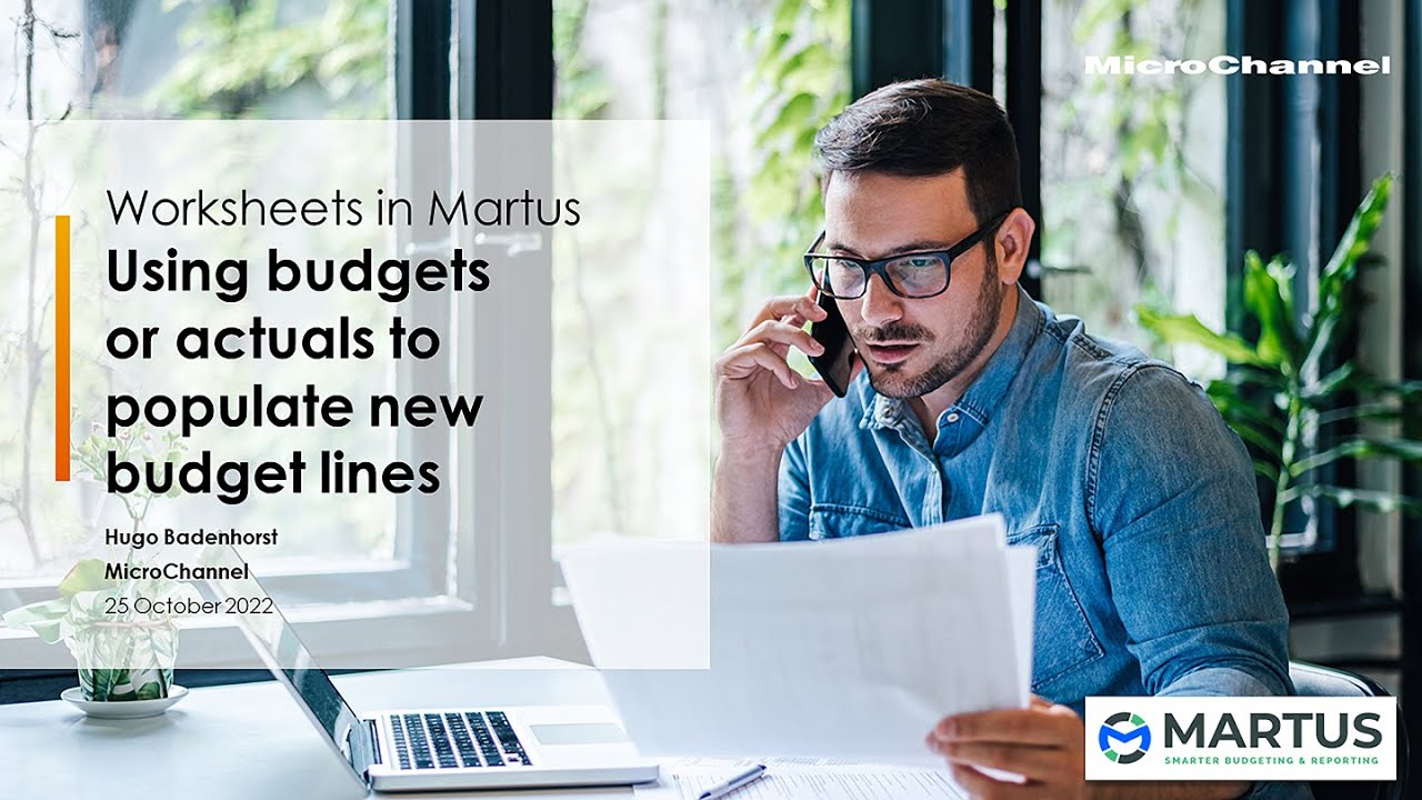 Worksheets in Martus: Using budgets or actuals to populate new budget lines