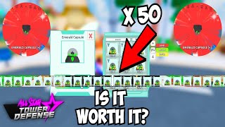 Opening 50+ Emerald Capsules In All Star Tower Defense! What Did We Get? | ROBLOX