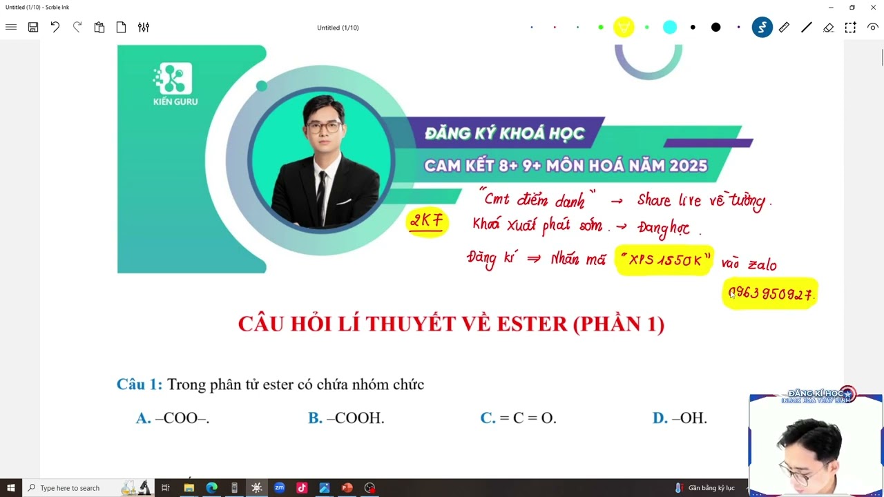 HÓA 12 MỚI - CHỮA CÂU HỎI LÍ THUYẾT VỀ ESTER (PHẦN 1)