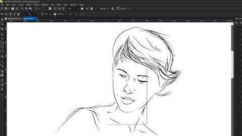 CorelDRAW Speedpaint: sketching portrait, скетч портрета с фиалками