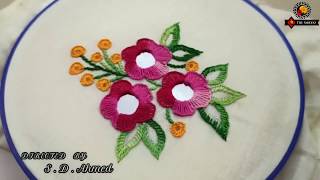 Hand Embroidery- Bunch Style Mirror Embroidery Work With Buttonhole Stitch