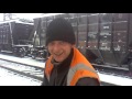 Путейцы.Монтёр пути.Смена шпалы в мороз и снег // Change of sleepers in the cold and snow