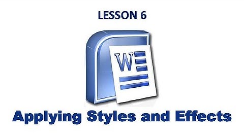 Std  V  Lesson 6  Applying Styles and Effects Part-1