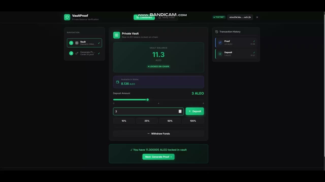 VaultProof - Zero Knowledge Proof of Funds