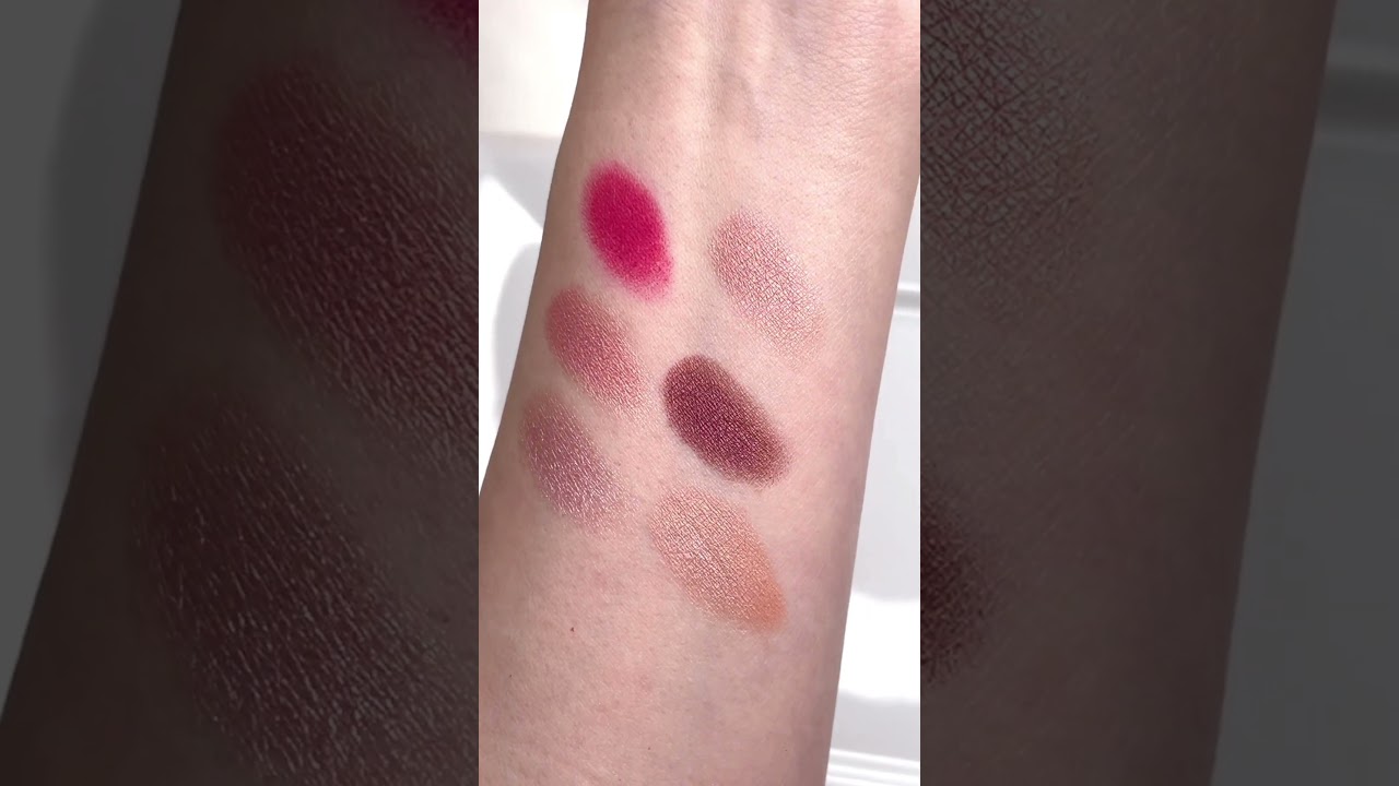 MAC Connect in Colour Rose Lens palette swatches + Richard Quinn lipstick