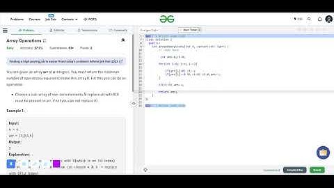 Array Operations || Geeksforgeeks || GFG POTD