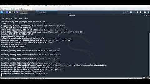 ufw tool -  verify firewall of kali linux is either enable or disable