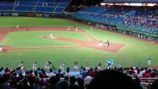 160612 Lamigo vs 統一獅 8下 林泓育 1,3壘有人 左外野方向1壘安打 帶有1分打點 跑者攻佔1,2壘