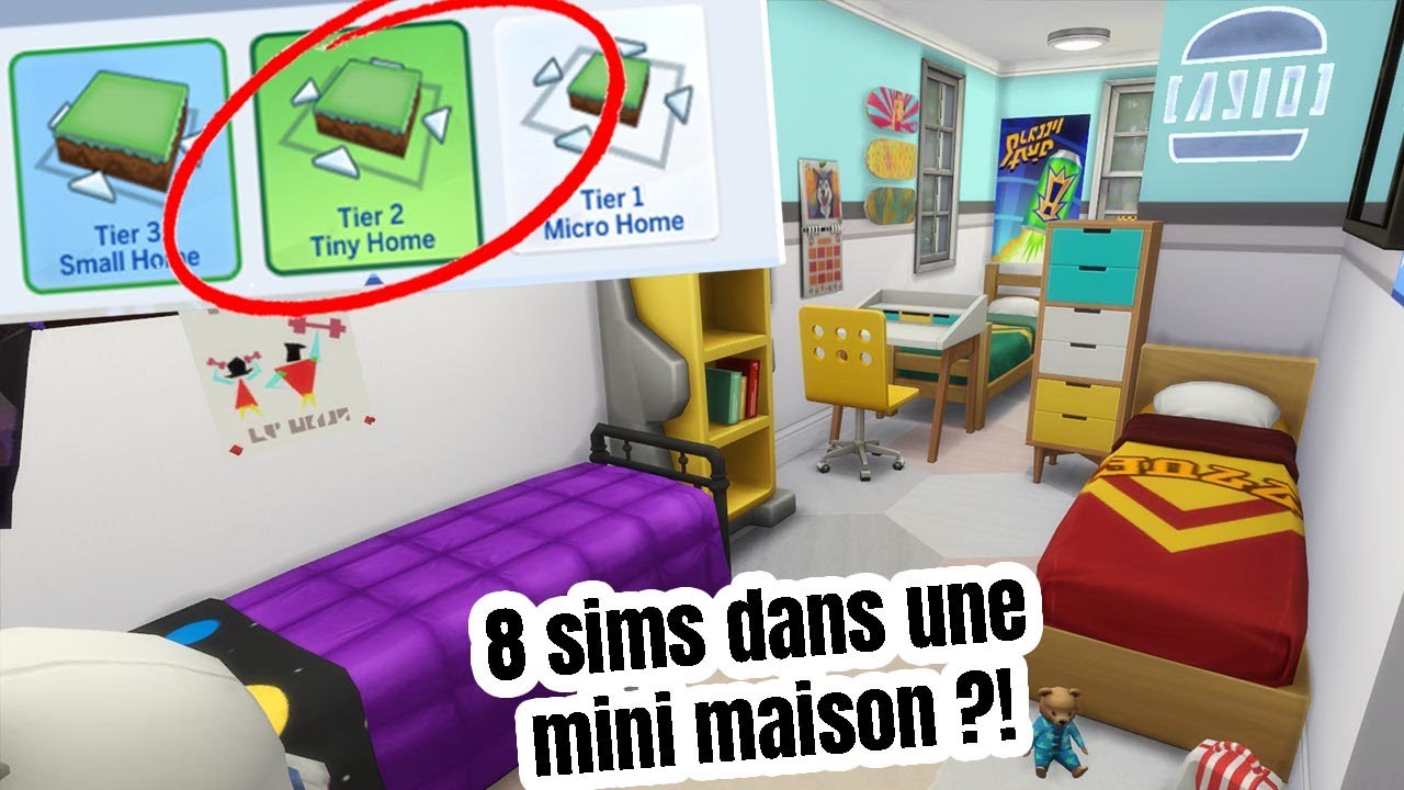 Mettre 8 sims dans une mini-maison ! Challenge Mini-maison Sims 4 - YouTube