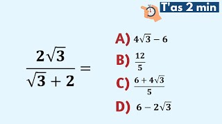Sauras-tu enlever la racine du dénominateur ?