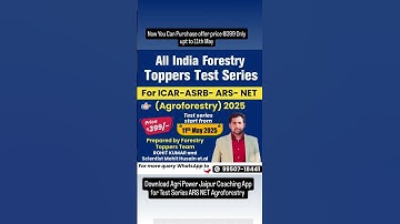 #Forestry Test Series for ICAR-ARS #NET Agroforestry