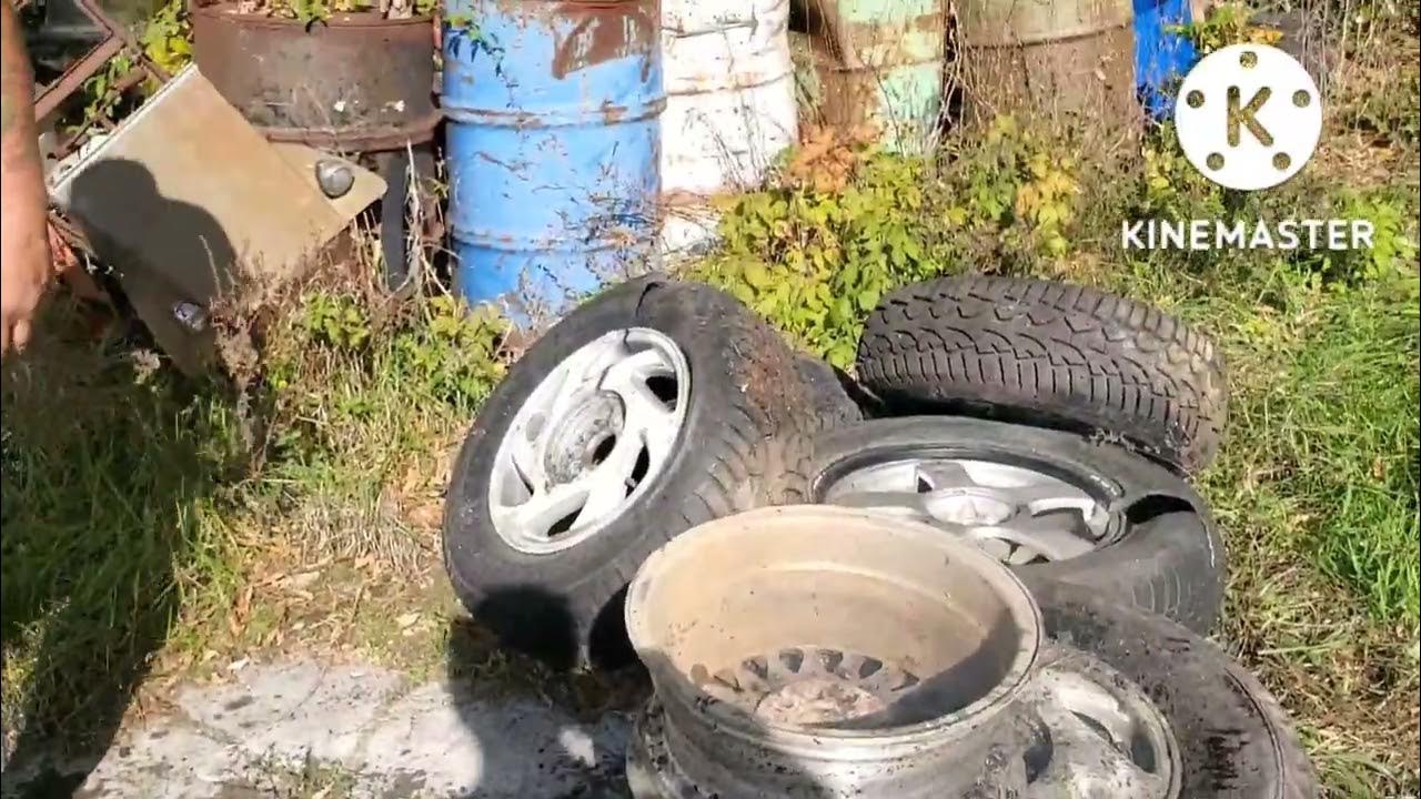 Cutting tires off the aluminum rims #aluminumrims #scrap - YouTube