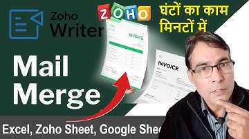 Zoho Writer Mail merge in hindi | Magic of Mail Merge in Zoho Writer you don
