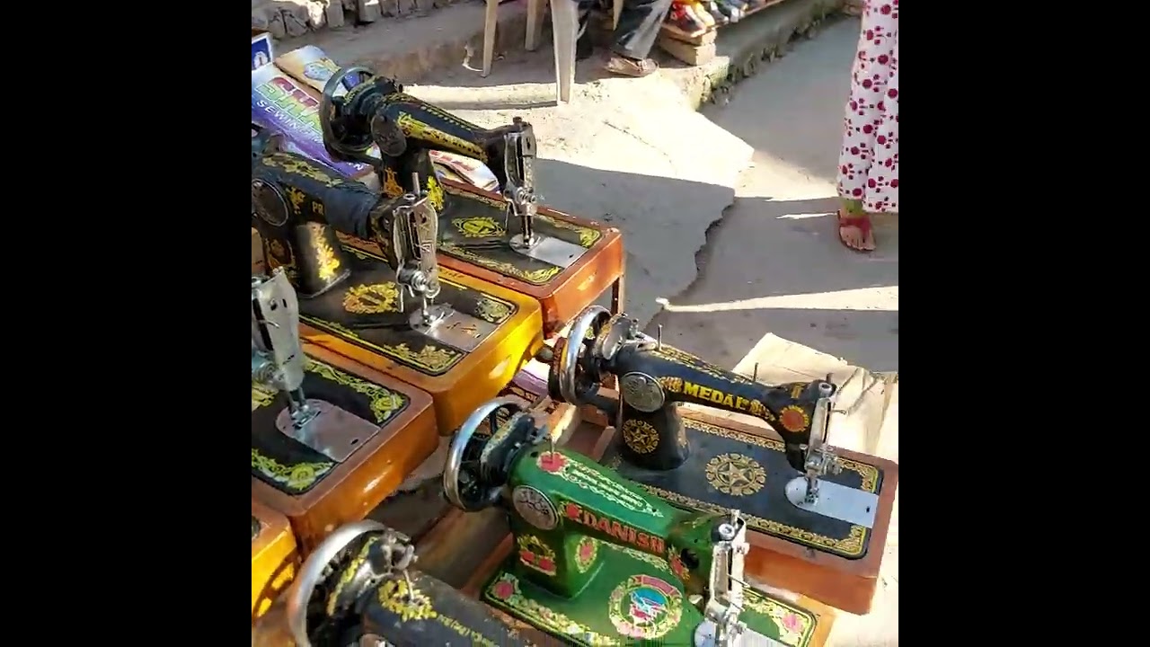 Swabi City, Amazing Bazaar, classic sewing machines. KPK, Pakistan.